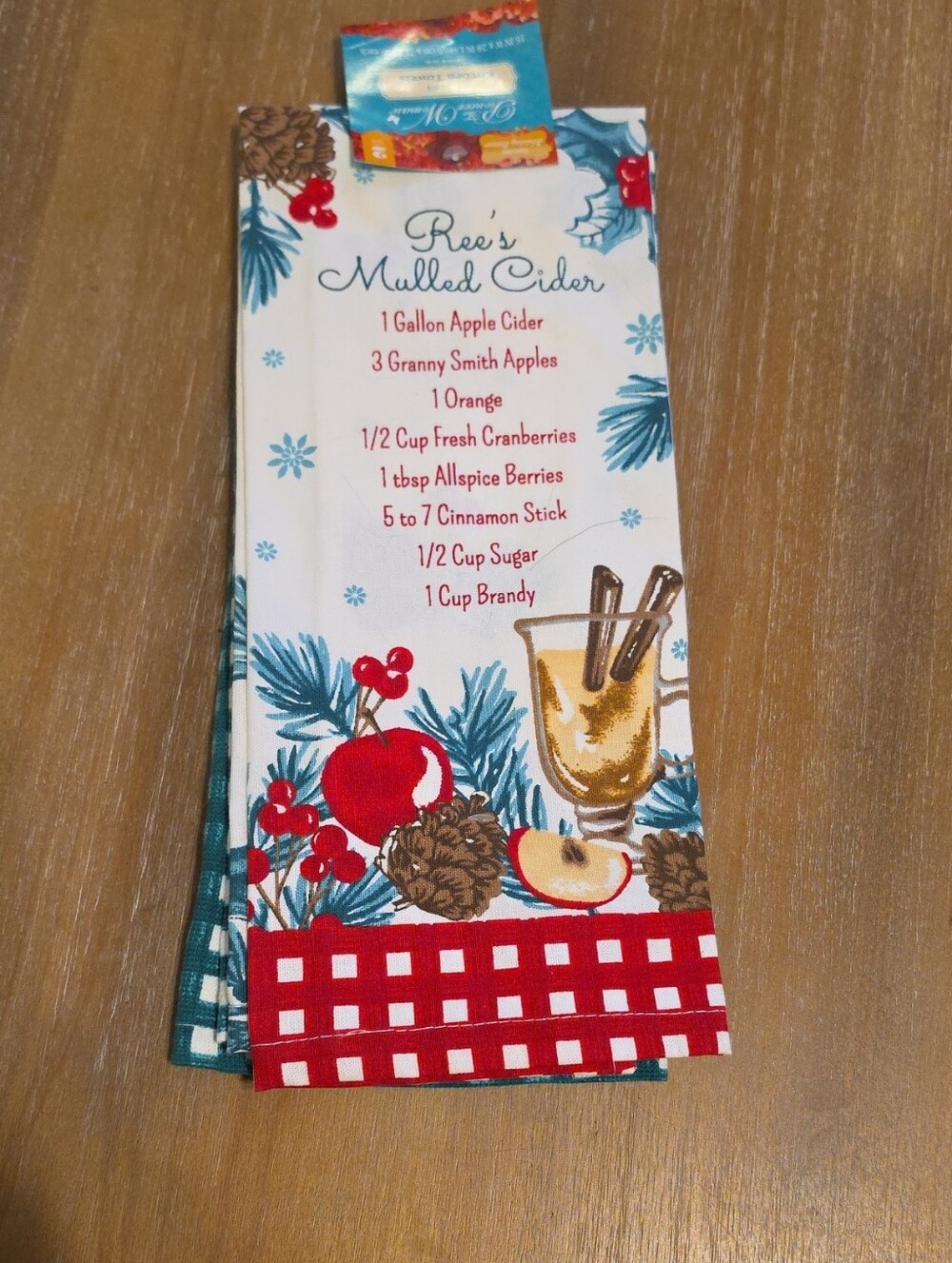 The Pioneer Woman Mulled Cider Kitchen Towel - Red, White & Teal